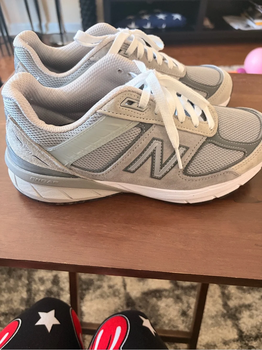 New Balance Light Gray Mesh Sneakers